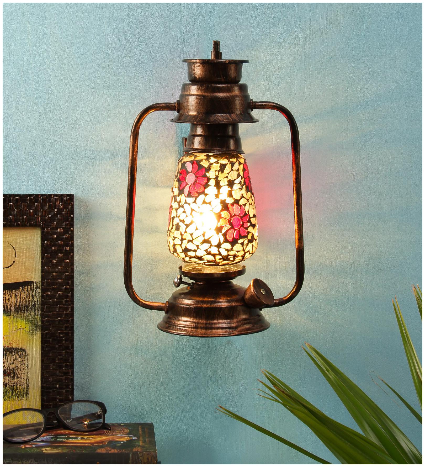 

Devansh Multicolor Mosaic Glass Wall mounted Lantern