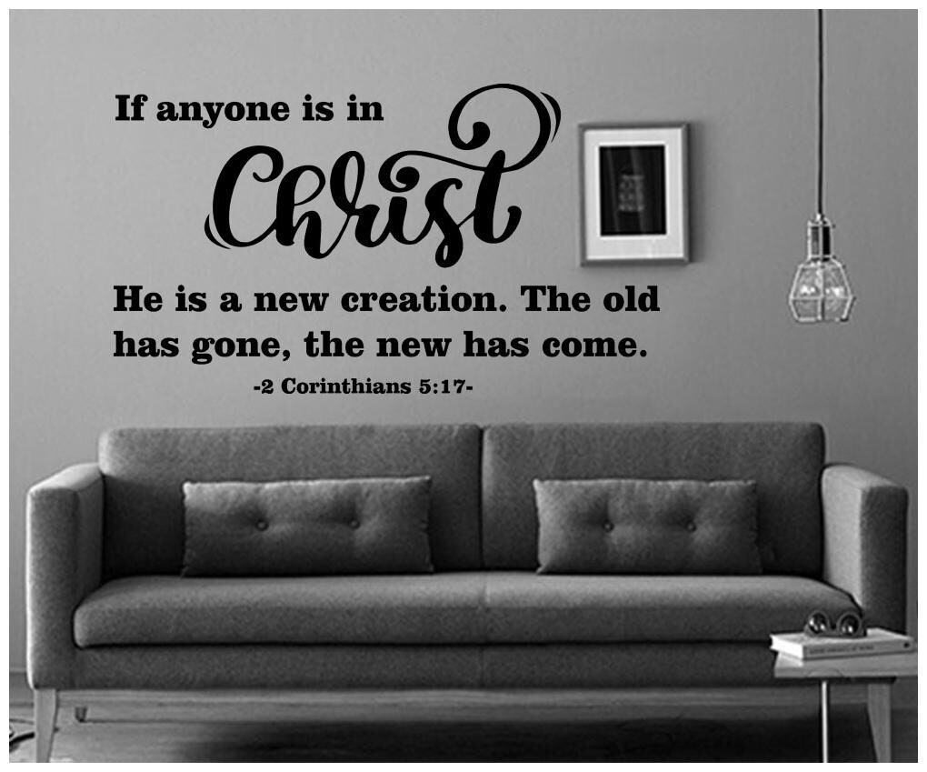 

Dheett Vinyl Christ Wall Sticker Bible Verse Decal Wall Stickers Length 21cm x Width 40cm - Black