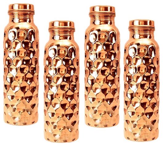 

PLAYNET Copper Brown Water Bottle ( 900 ml Set of 4 )