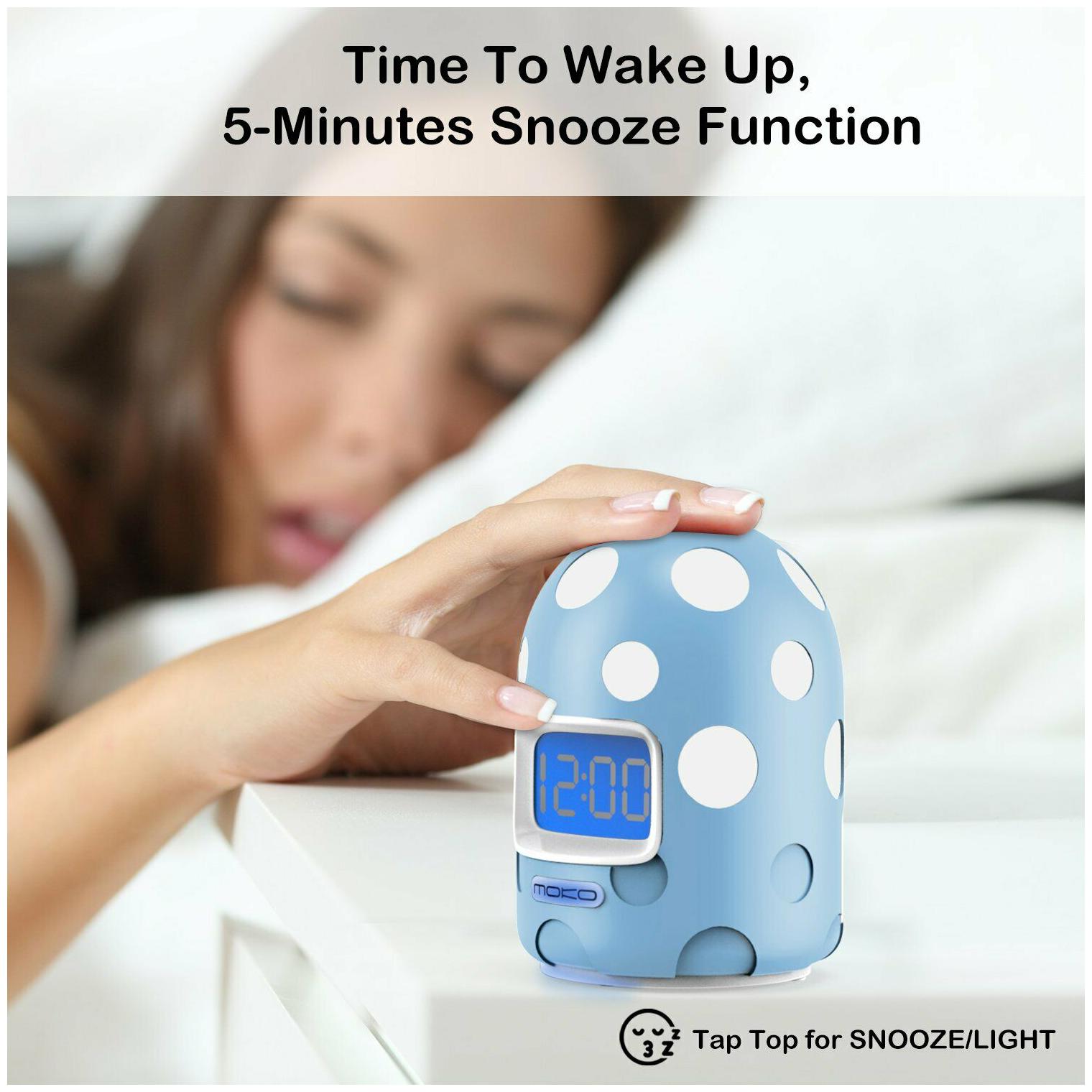 

Digital Alarm Clock Mini LCD Display Kids Clock Color Changing Night Light