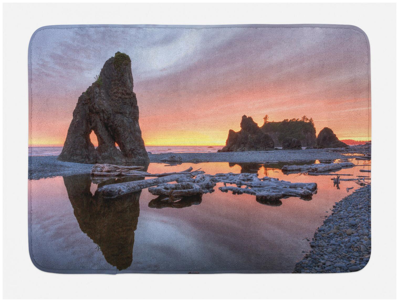 

Digital Bath Mat Sunset Sea Stacks Beach Non-Slip Plush Mat 29 5 X 17 5 Inches