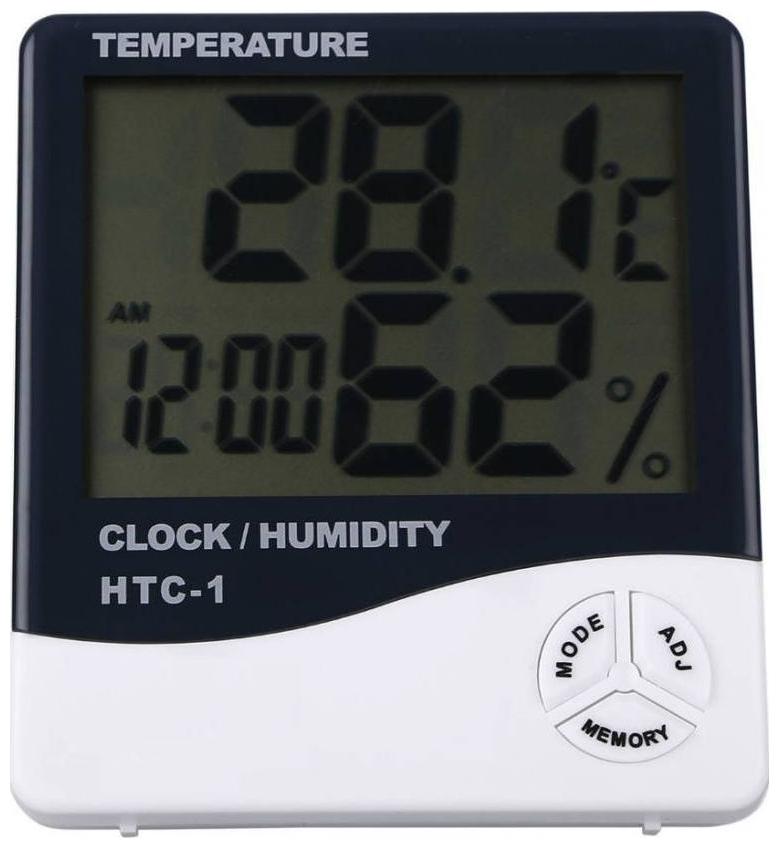 

Digital LCD Thermometer Temperature Humidity Meter With Clock Calendar Alarm (Assorted Color) 1Pc