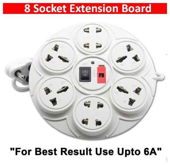 

Digiway Multi Pin White Extension Board ( 2 m 8 Socket 1 Switches)