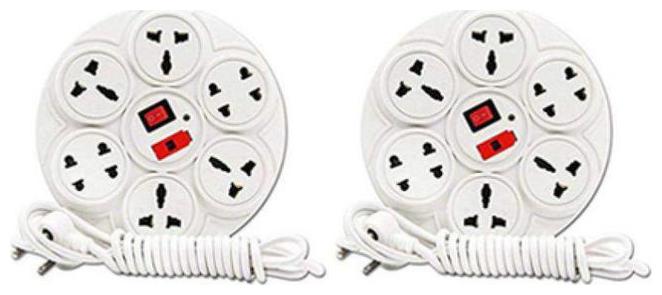 

Digiway Round Multi Pin White Extension Board ( 2 m 8 Socket 1 Switches)