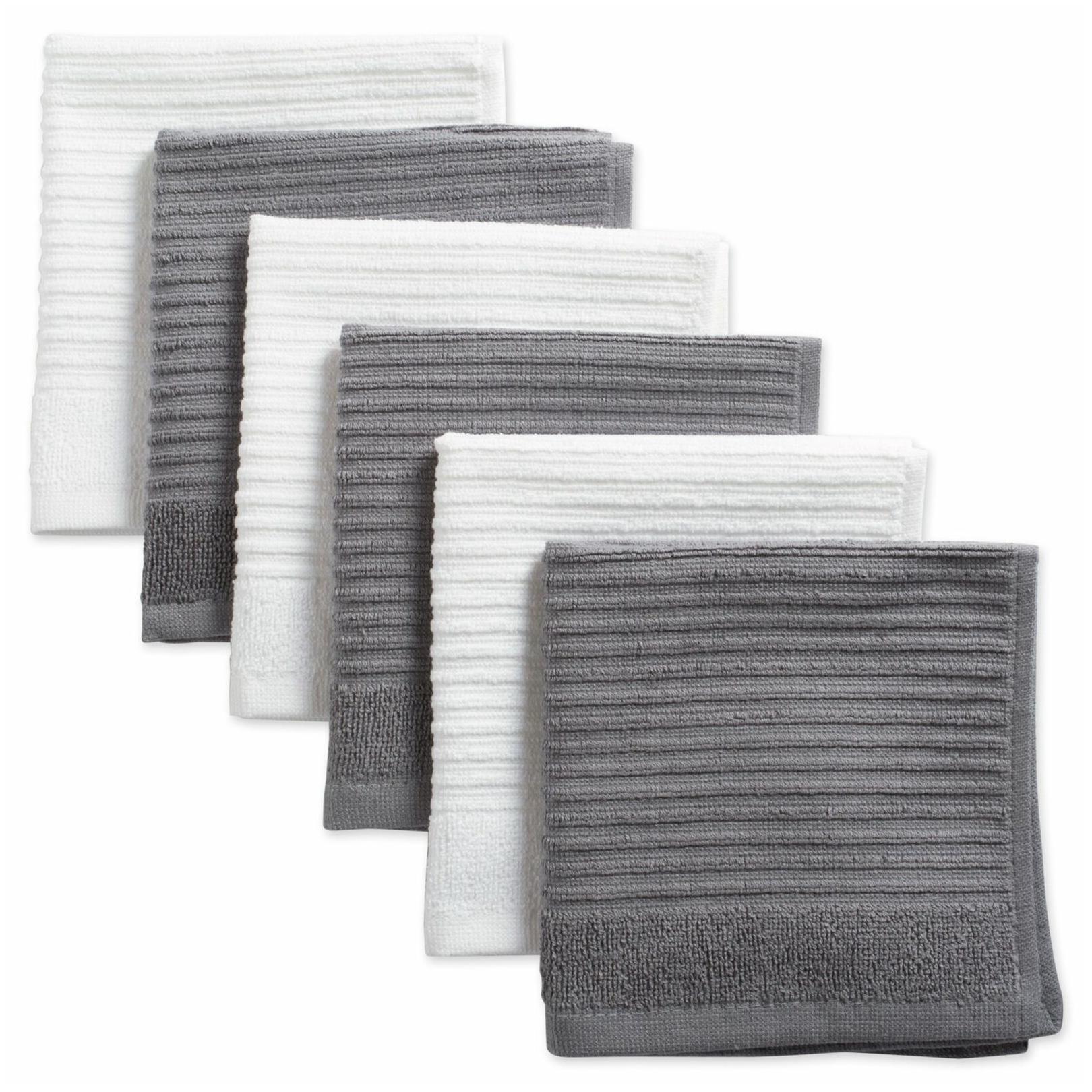 

DII Assorted Gray Ribbed Terry Dishcloth (Set of 6)