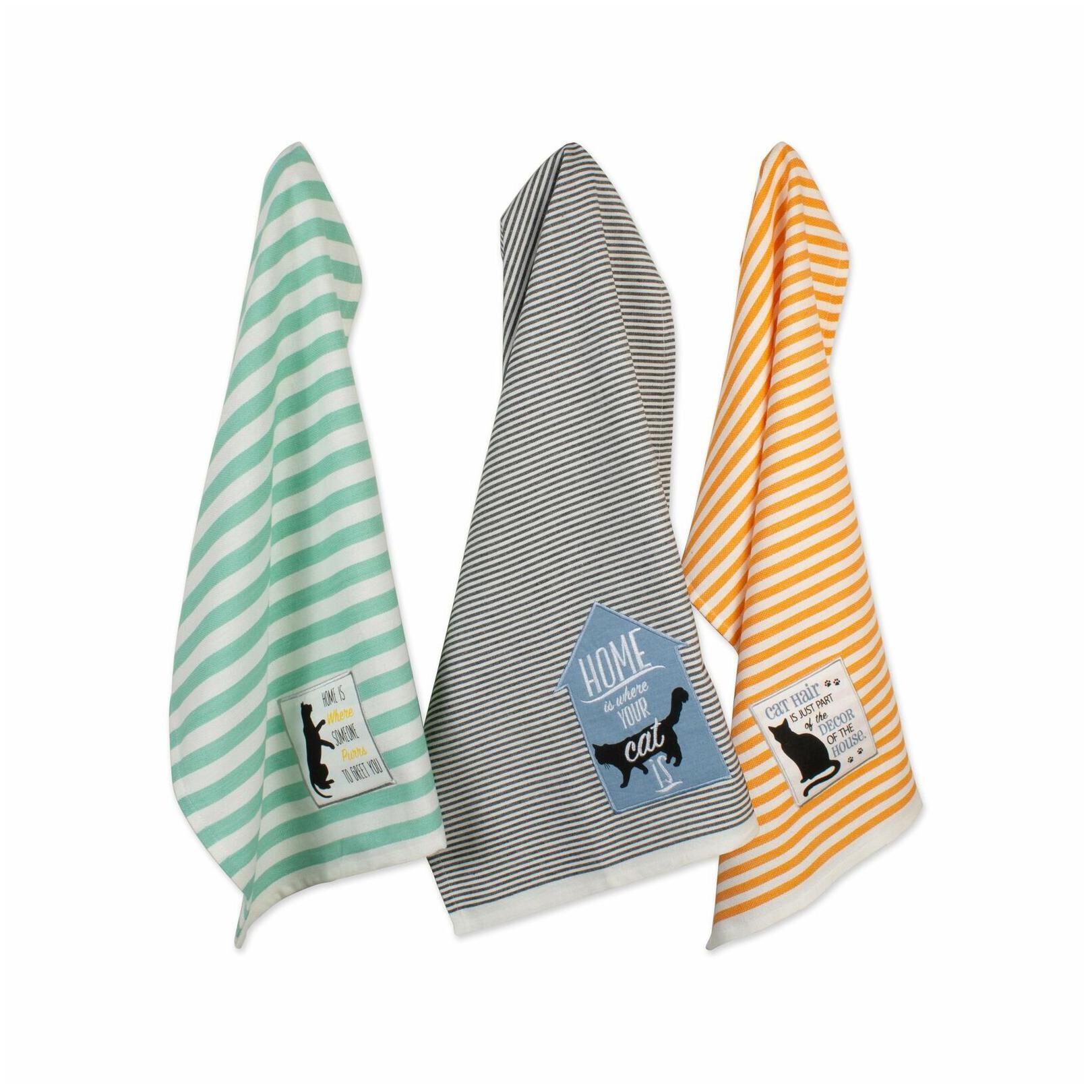 

DII Assorted Cats Meow Embellished Dishtowel (Set of 3)