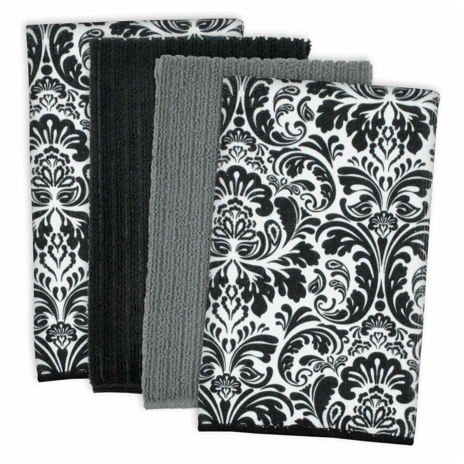 

DII Black Damask Microfiber Dishtowel (Set of 4)