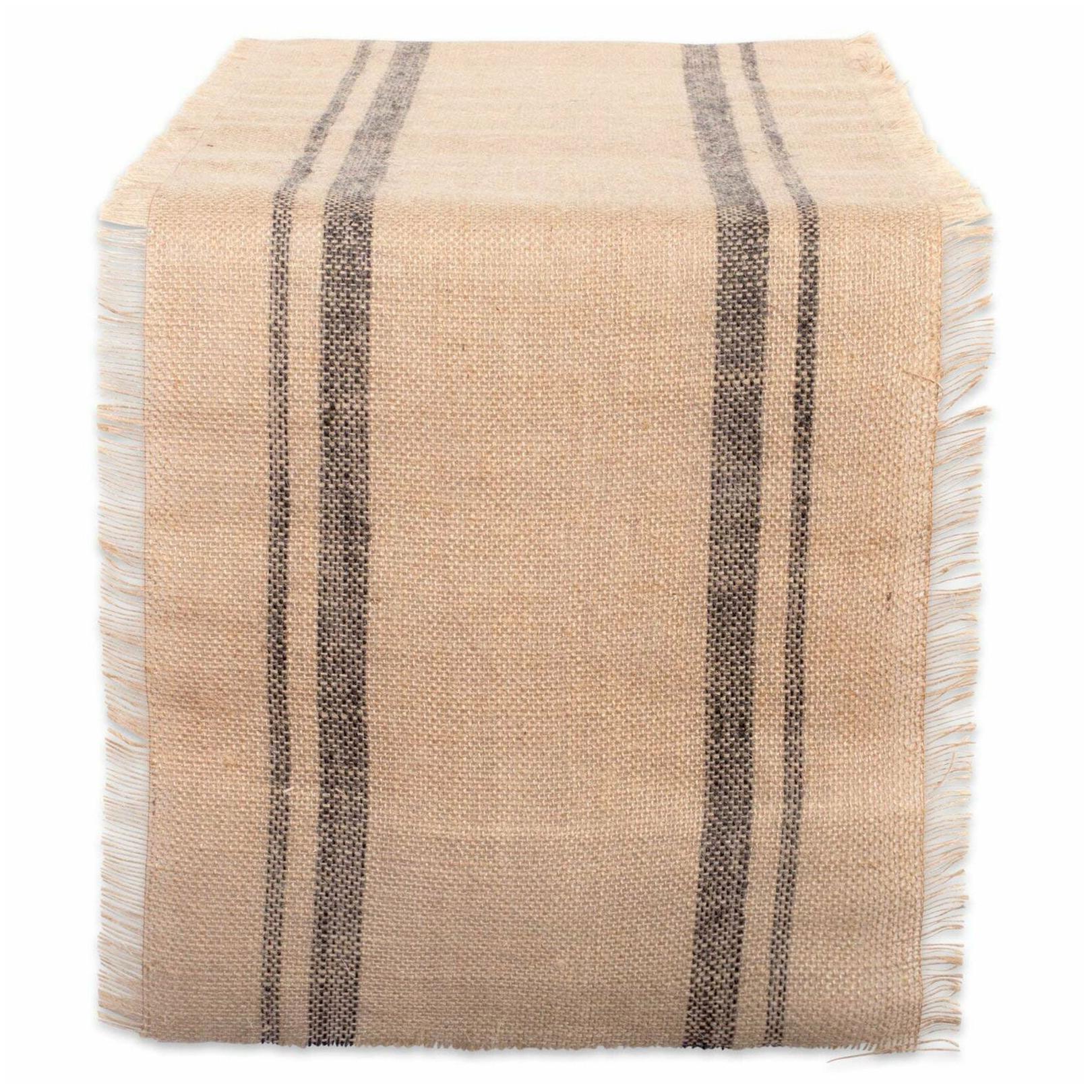 

DII Mineral Double Border Burlap Table Runner