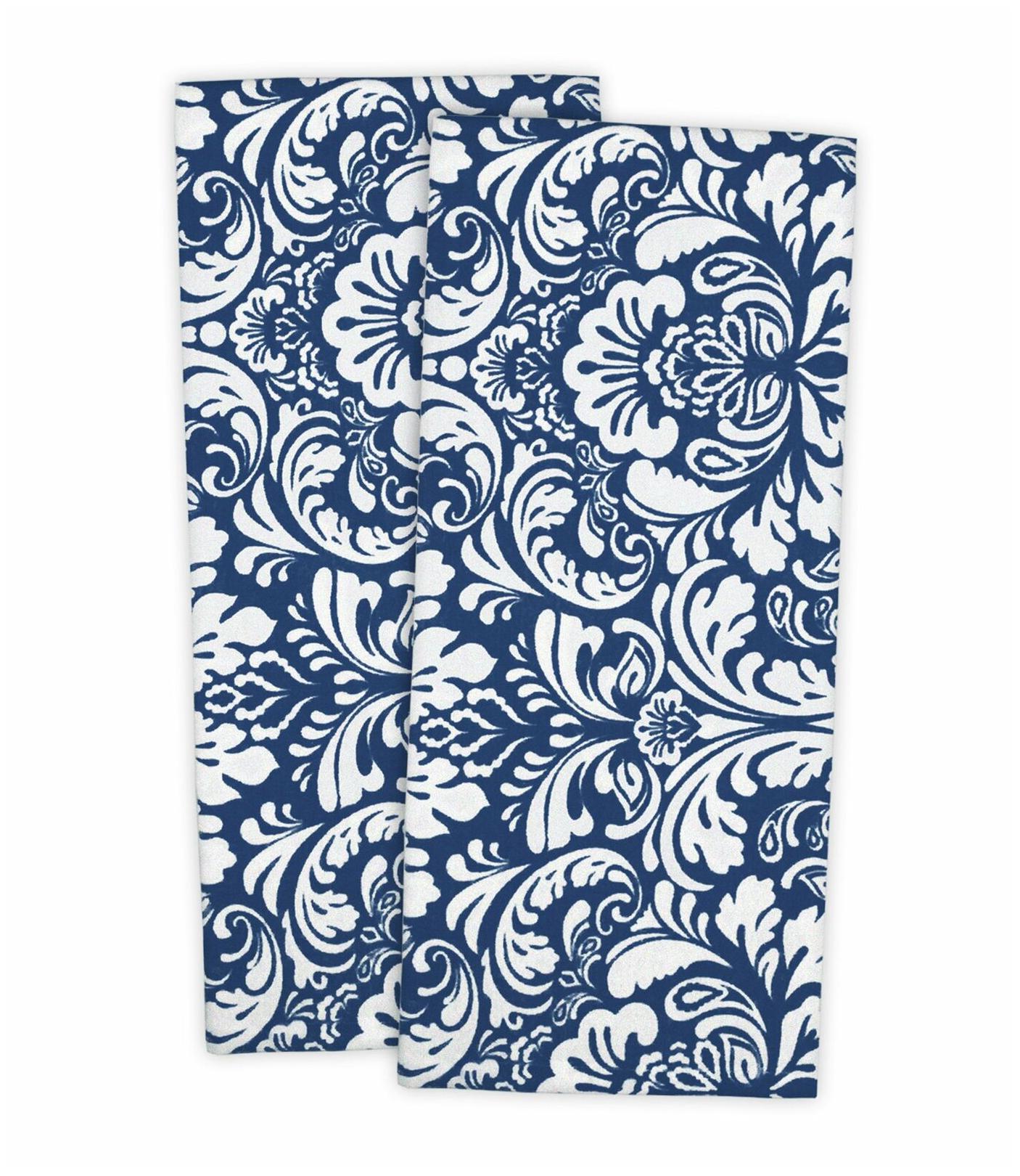 

DII Nautical Blue Damask Dishtowel (Set of 2)