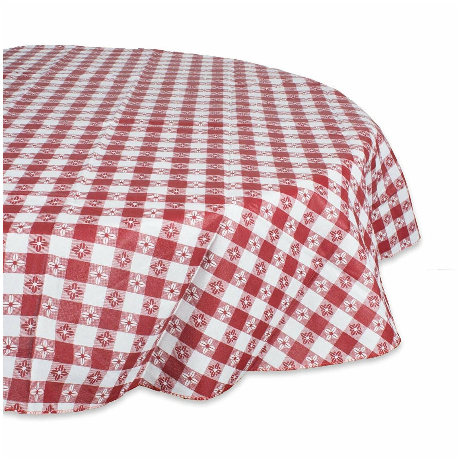

DII Red Check Ecovinyl Tablecloth (Set of 3) 60 Round