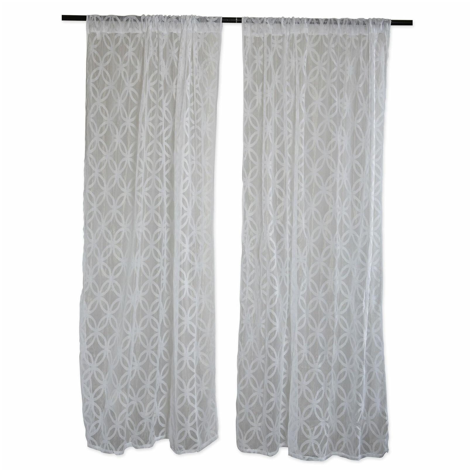 

DII White Lace Lattice Window Curtain (Set of 2)
