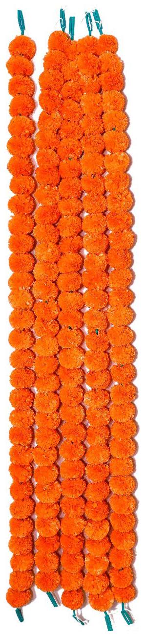 

Dilse Artificial Orange Marigold Flowers For Wedding And Diwali (Set of 5)