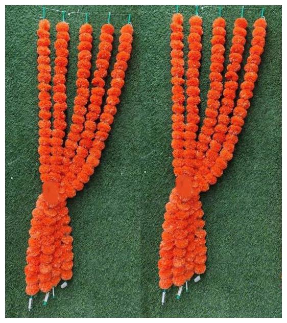 

Dilse Orange Marigold Artificial Flower home and party decorations flowers Orange Marigold Artificial Flower (60 inch Pack of 10 garlands)