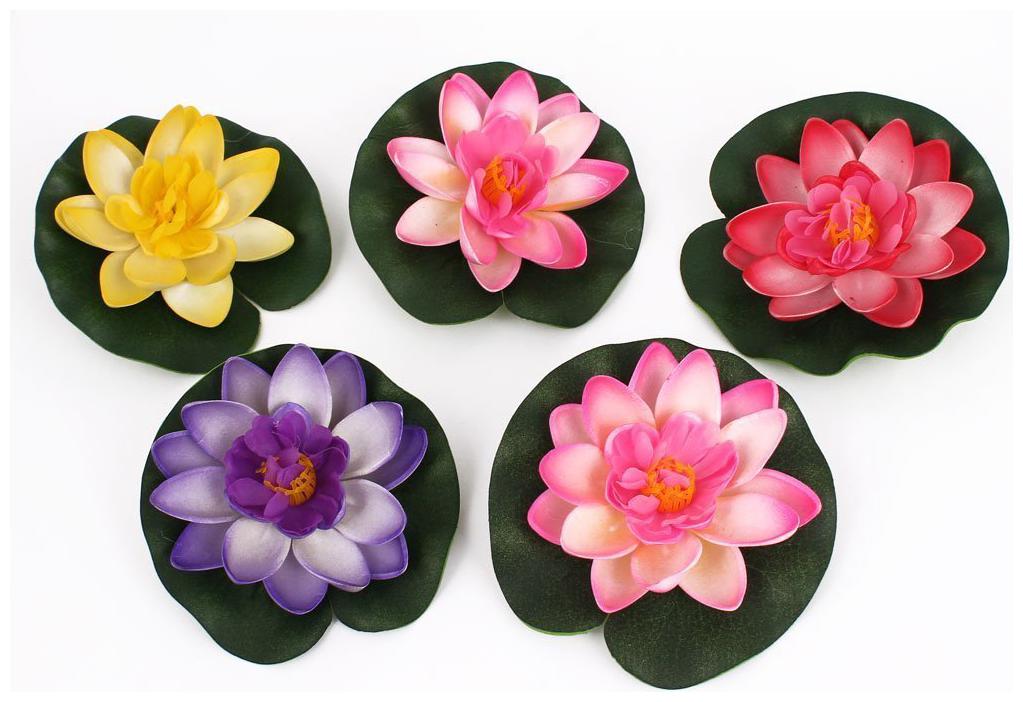 

Dilse Two Brothers Floating Flowers Artificial Water Floating Lotus Home and Party Decorations Flowers Multicolor Assorted Artificial Flower (4 5 inch Pack of 5)
