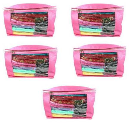 

DIMONSIV Multipurpose Non Woven Saree Cover pack of 5 (Pink)