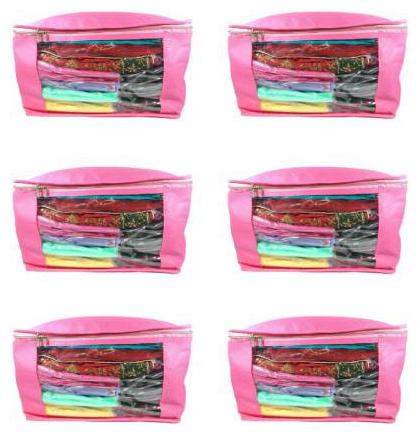 

DIMONSIV Multipurpose Non Woven Saree Cover pack of 6 (Pink)