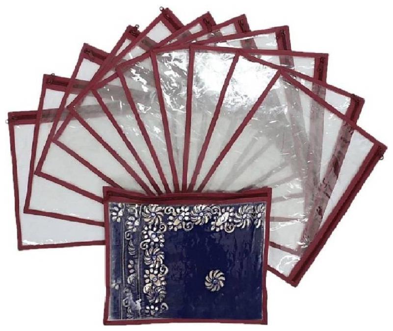 

DIMONSIV Transparant Single Saree Cover (Maroon)