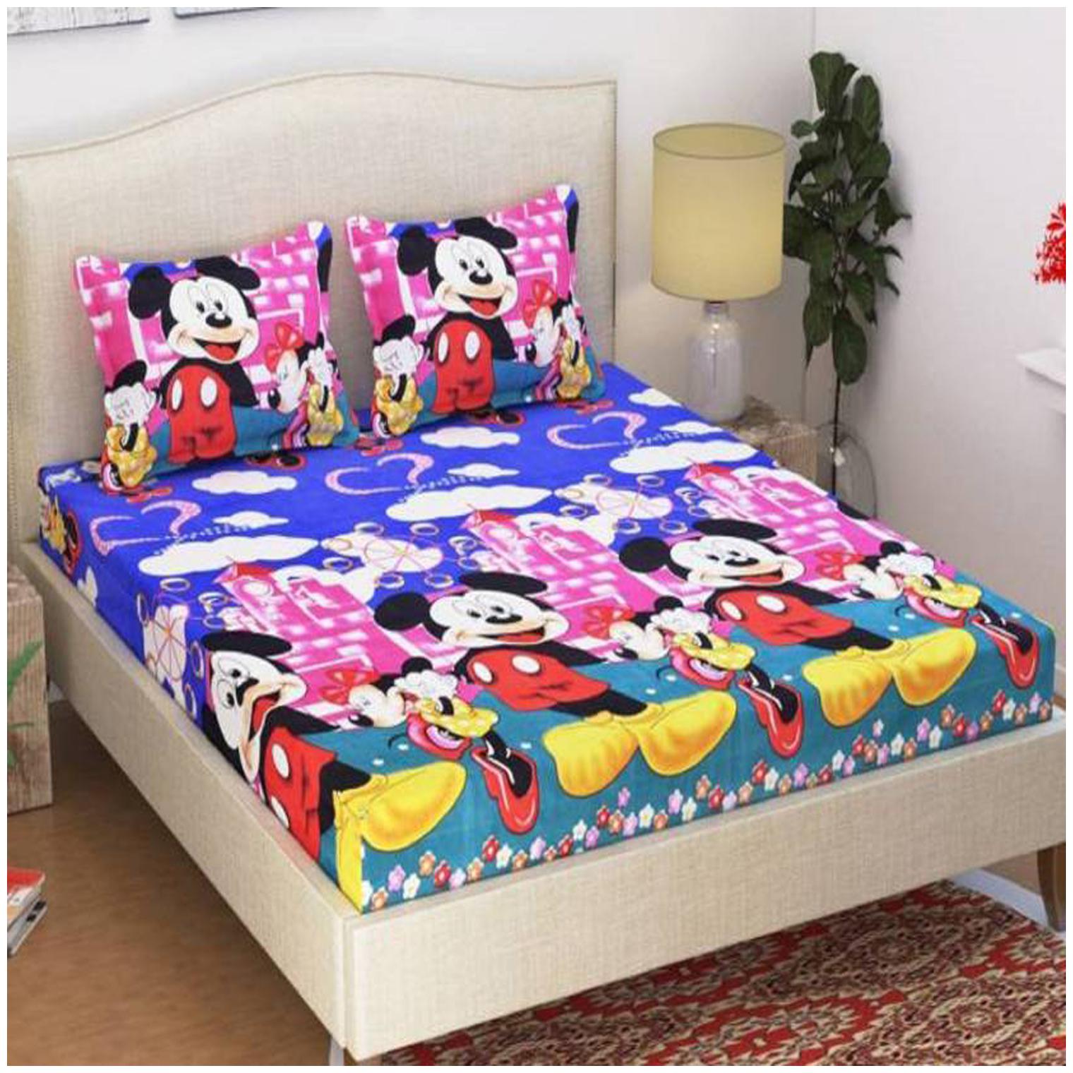 

DINGGA DECOR Cotton Printed Double Size Bedsheet 150 TC ( 1 Bedsheet With 2 Pillow Covers Multi )