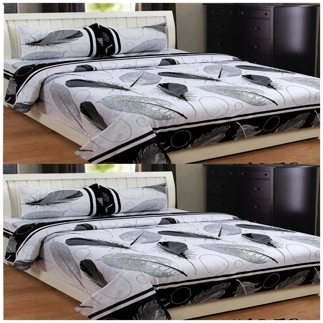 

DINGGA DECOR Cotton Printed Double Size Bedsheet 180 TC ( 2 Bedsheet With 4 Pillow Covers Multi )