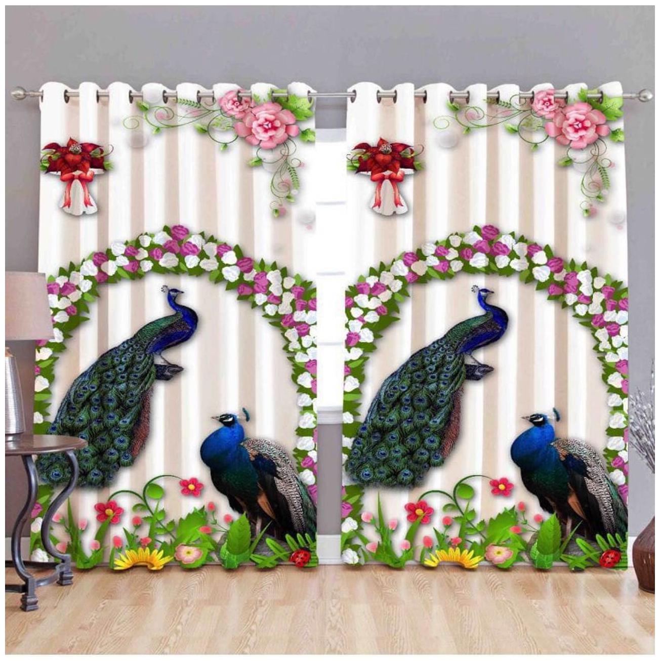 

DINGGA DECOR Polyester Window Blackout Multi Regular Curtain ( Eyelet Closure Printed )