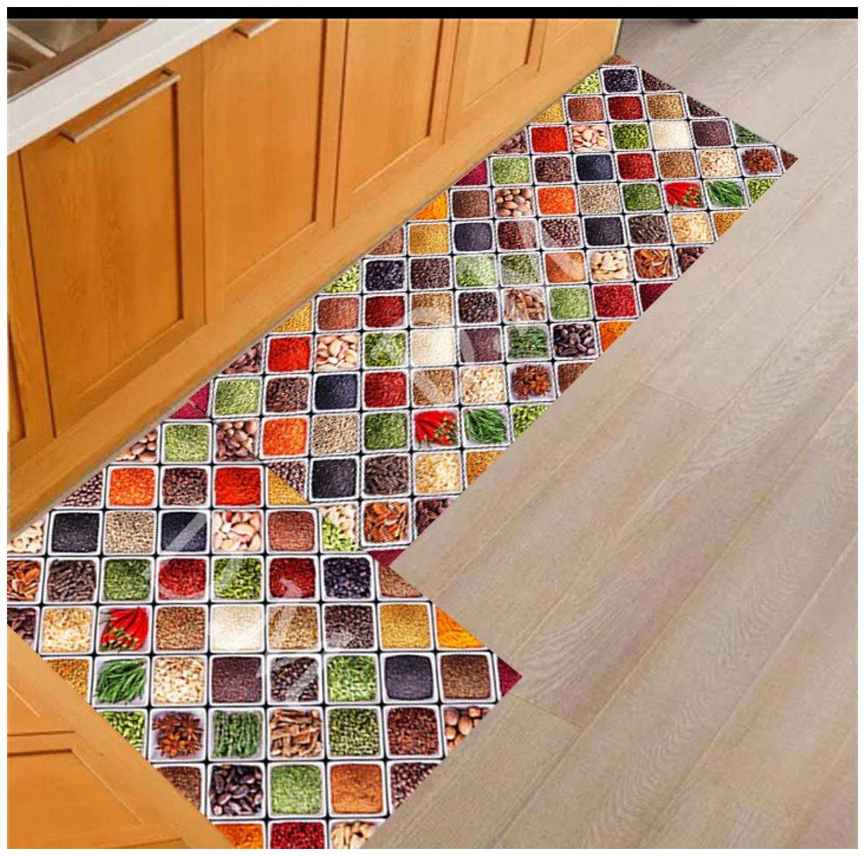 

Dingga Decor Anti Skid Washable Digital Printed Luxury Kitchen Floor Mat Pack Set of 2