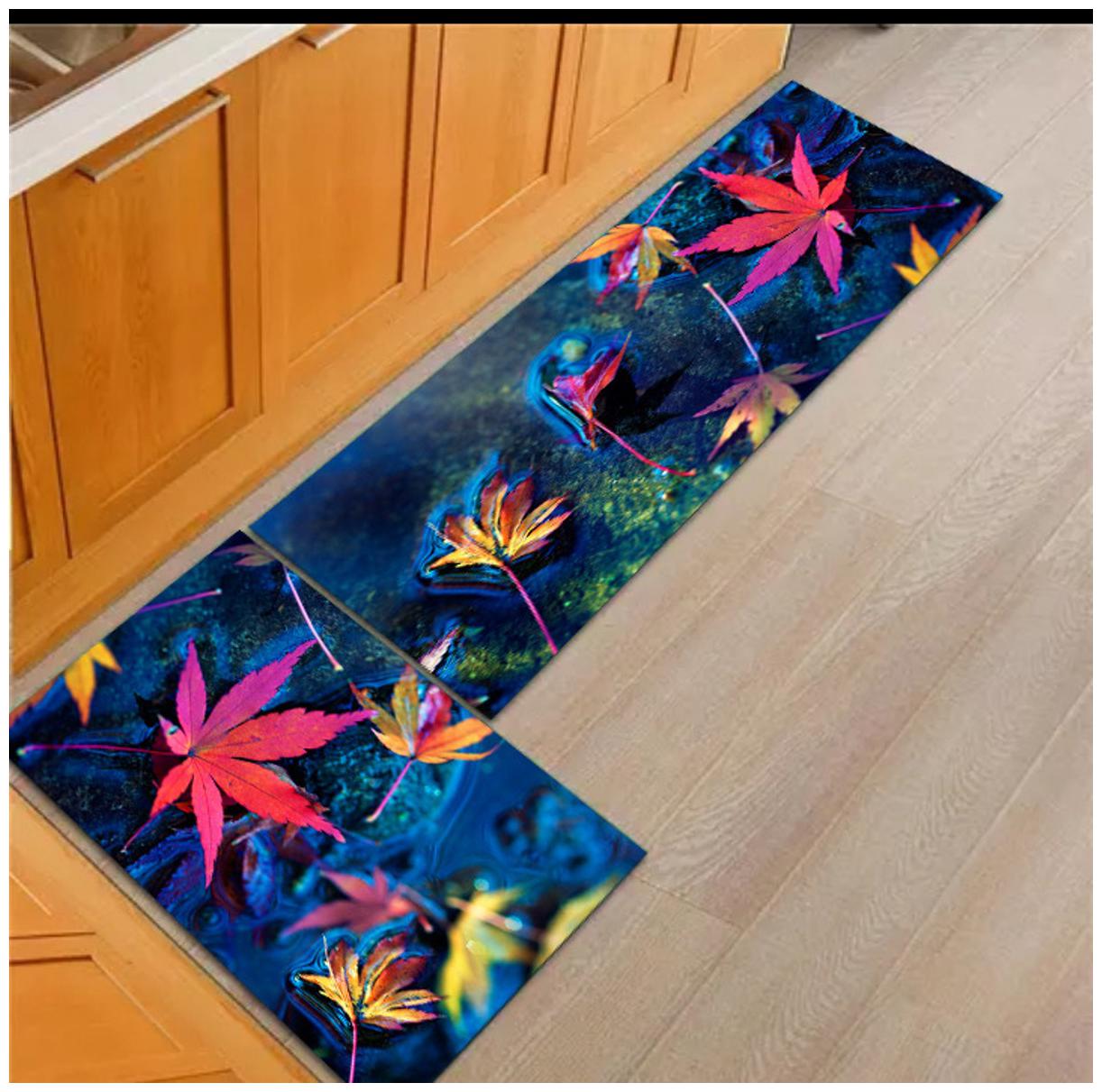 

Dingga Decor Anti Skid Washable Digital Printed Luxury Kitchen Floor Mat Pack Set of 2