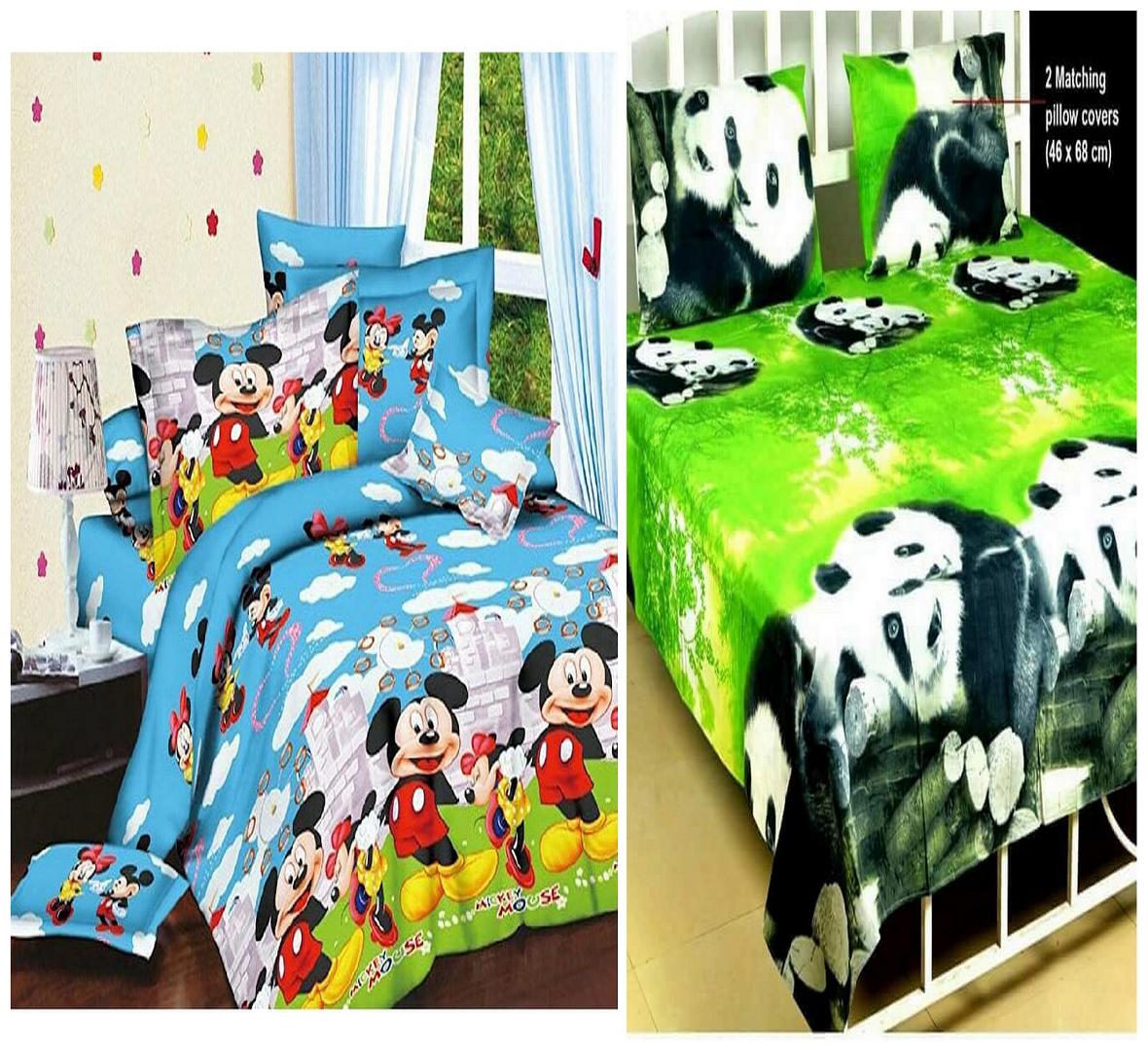 

DINGGA DECOR Cotton Printed Double Size Bedsheet 180 TC ( 2 Bedsheet With 4 Pillow Covers Multi )