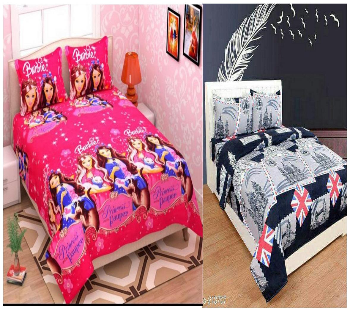 

DINGGA DECOR Cotton Printed Double Size Bedsheet 180 TC ( 2 Bedsheet With 4 Pillow Covers Multi )