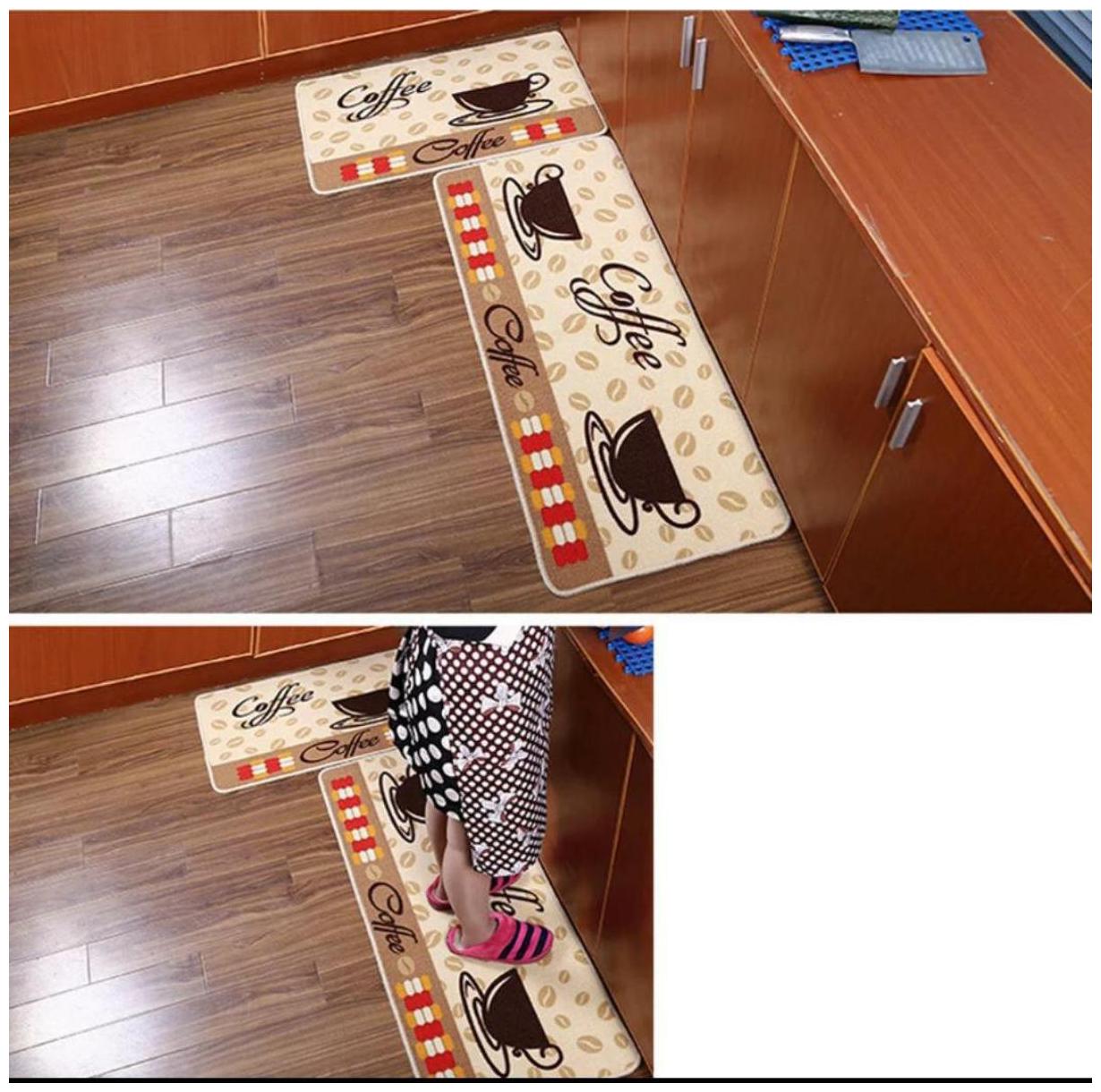 

Dingga Decor Anti Skid Washable Digital Printed Luxury Kitchen Floor Mat Pack Set of 2