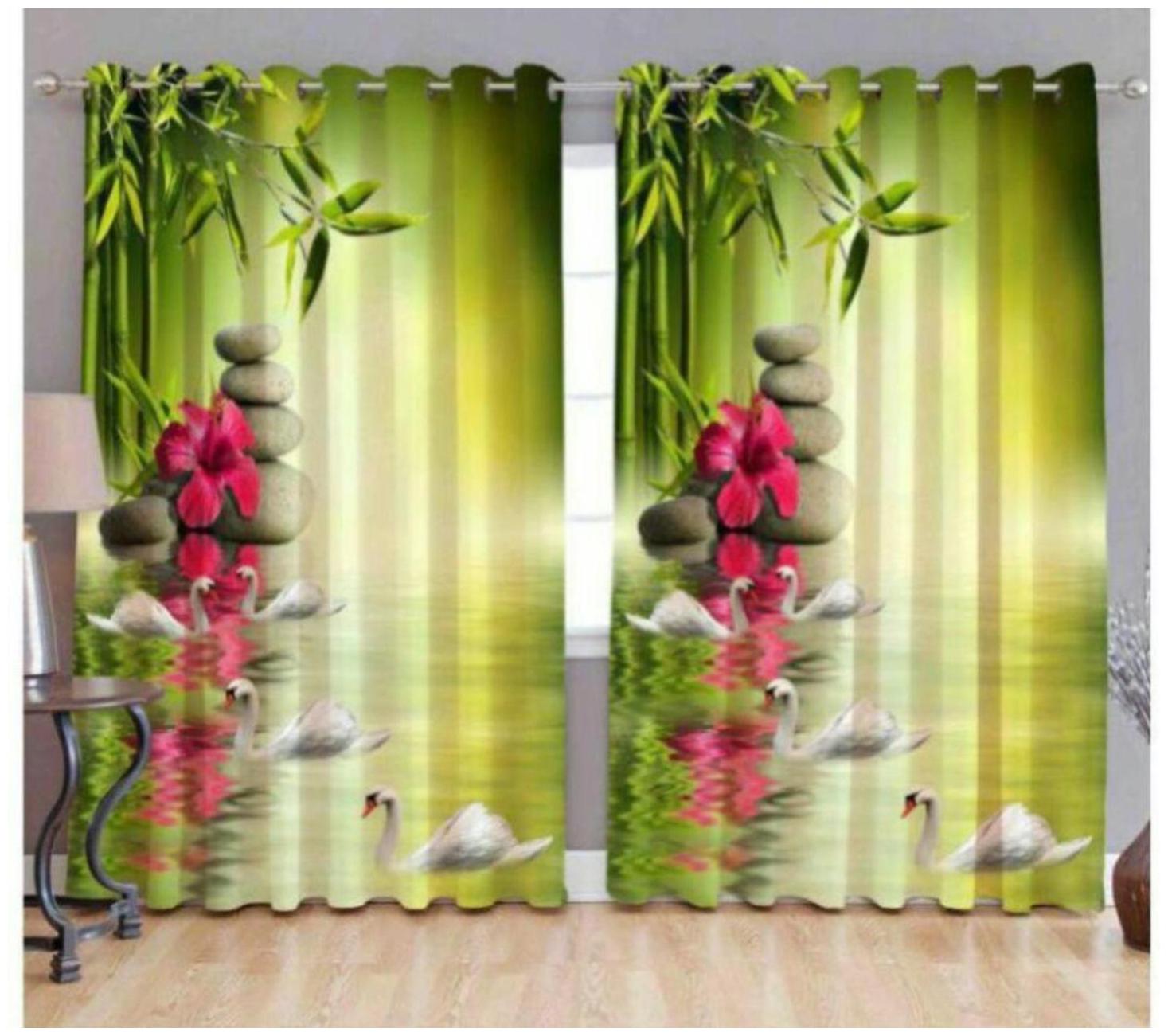 

DINGGA DECOR Polyester Long Door Blackout Multi Regular Curtain ( Eyelet Closure Printed )