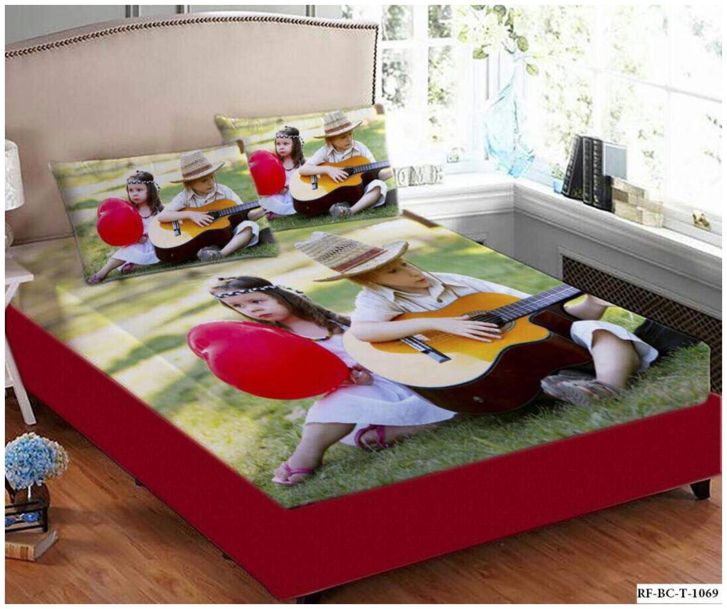 

DINGGA DECOR Velvet Printed King Size Bedsheet 350 TC ( 1 Bedsheet With 2 Pillow Covers Multi )