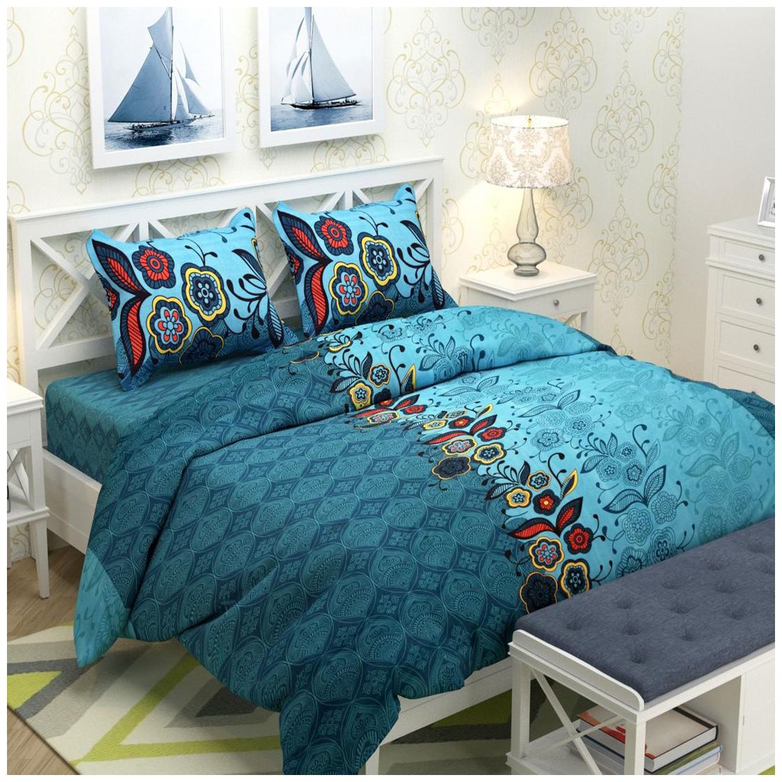 

DINGGA DECOR Cotton Printed Double Size Bedsheet 170 TC ( 1 Bedsheet With 2 Pillow Covers Multi )