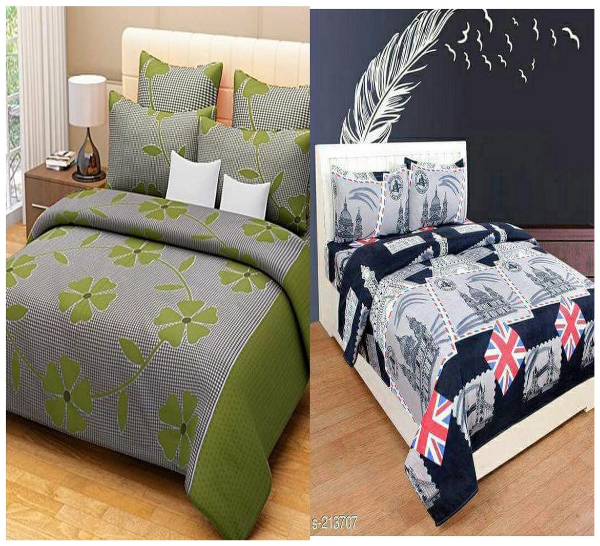 

DINGGA DECOR Cotton Printed Double Size Bedsheet 180 TC ( 2 Bedsheet With 4 Pillow Covers Multi )