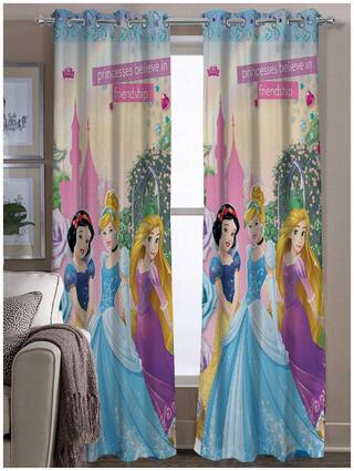 Disney- Athom Trendz- Princess- Kids- Door Curtain- Set Of Two- 48x88 each (4ftx7ft)