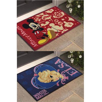 

Disney- Athom Trendz- Mickey and Frozen - Small Doormat- 40X60 Set of 2 Door Mats