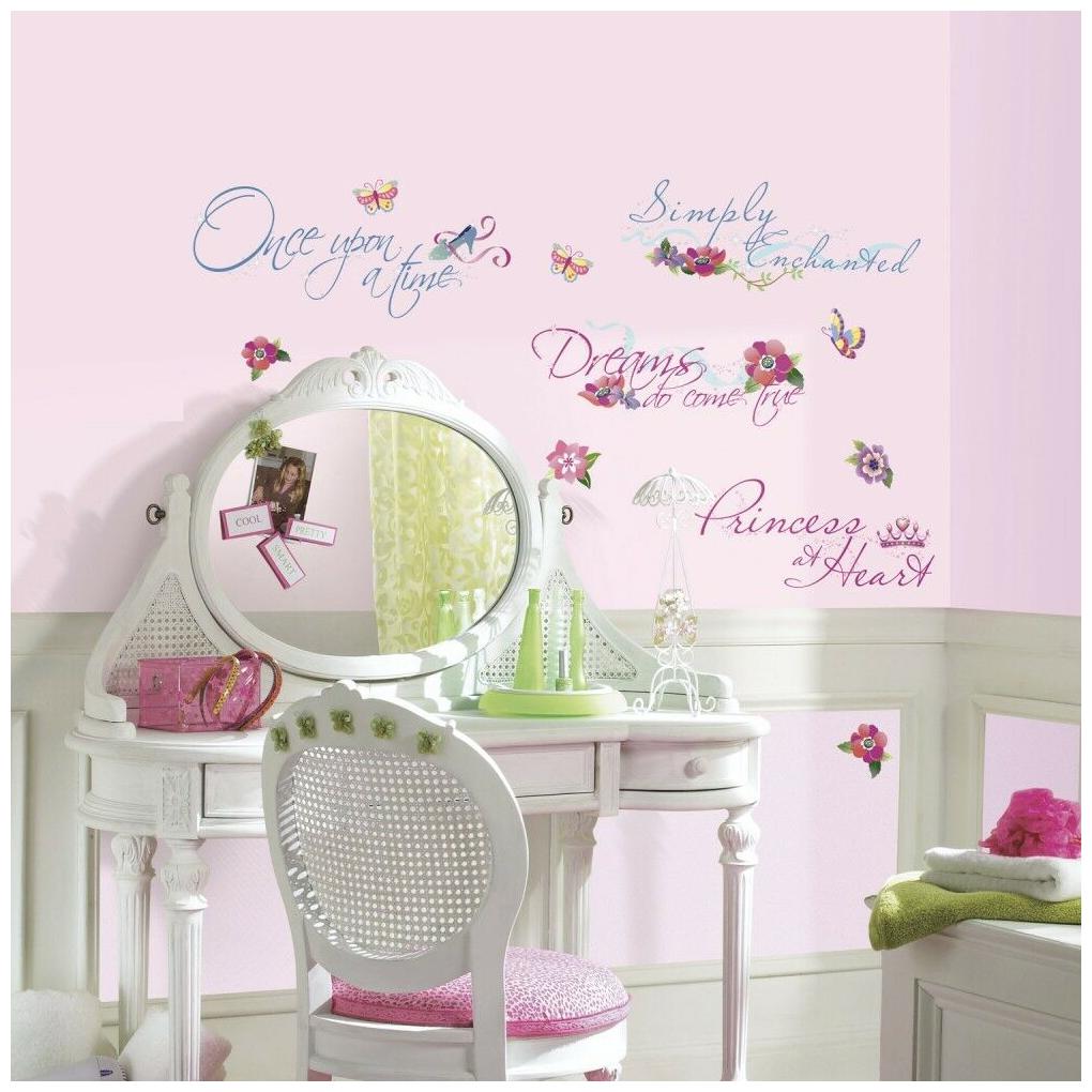 

DISNEY PRINCESS QUOTES WALL DECALS APPLIQUES - NURSERY KIDS - PEEL STICK