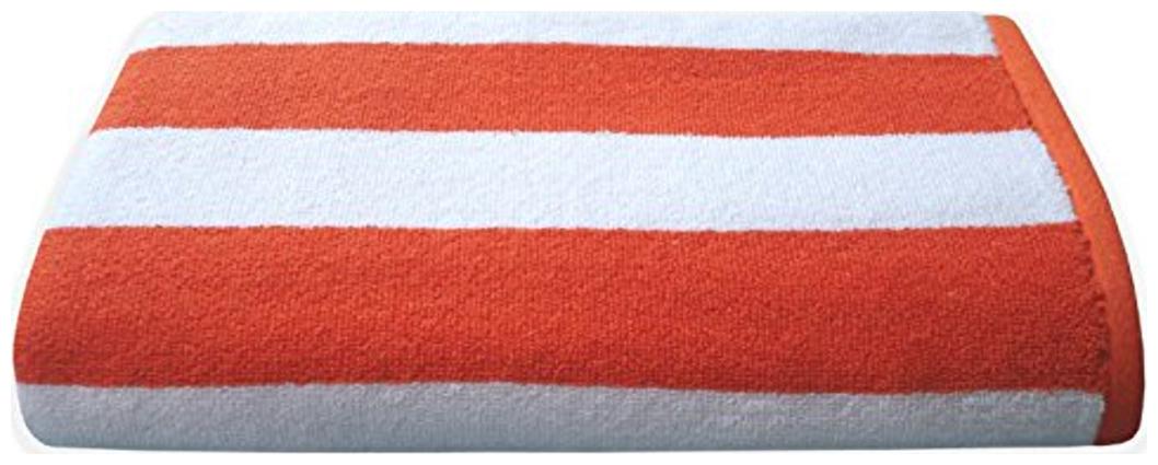 

Divine Overseas 1 Piece Super Soft Cotton Bath Towel 550 GSM - Cabana Stripes (Orange)