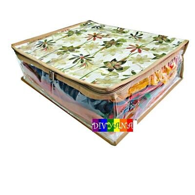 

DIVYANA Printed Multi Saree Cover Bag Kurti Cover Salwar Suit Cover Clothes Organiser Multipurpose Cover (Large)