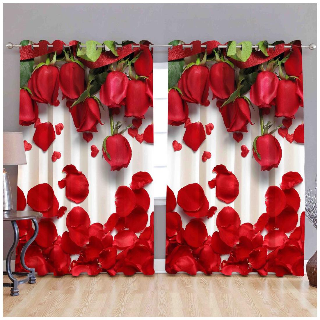 

Dizen Star Digital Print Curtains for Long Door Eyelet Curtain Set of 2 pc Size - 9x4 ft