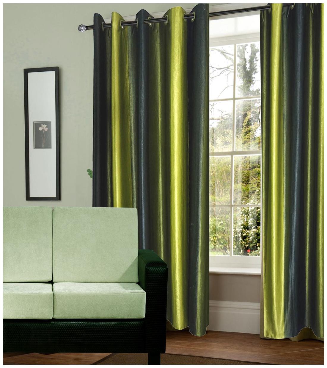 

Dizen Star Long Crush Solid 2 Piece Polyester window Curtain- 4x5 ft (Set of 2)