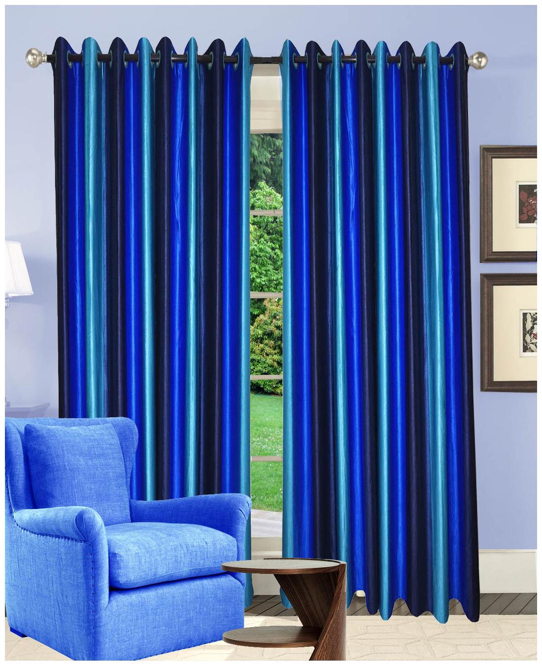 

Dizen Star Long Crush Solid 2 Piece Polyester window Curtain- 4x5 ft (Set of 2)