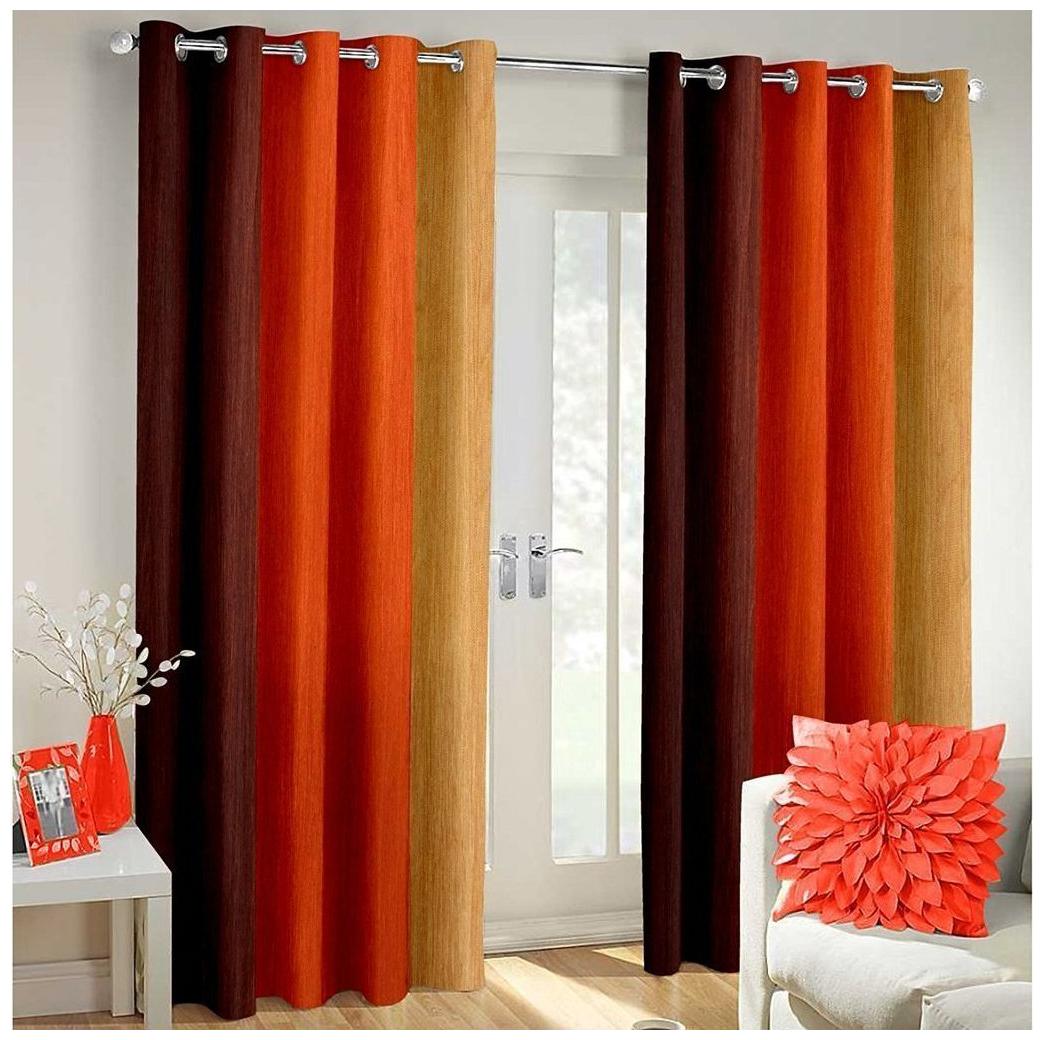 

Dizen Star Long Crush Solid 2 Piece Polyester window Curtain- 4x5 ft (Set of 2)