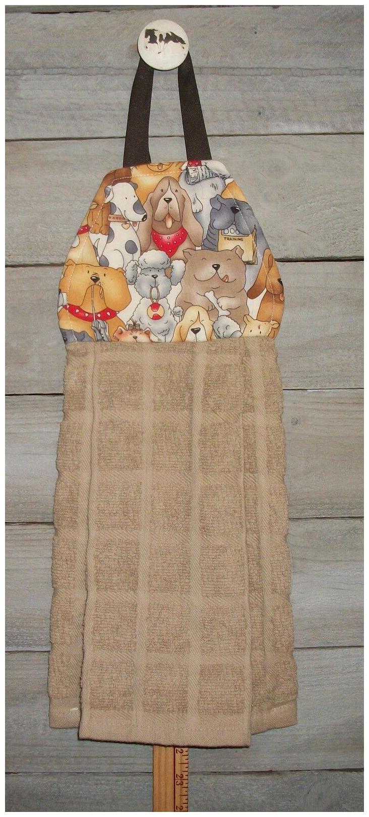 

Dogs Packed Shoes Newspaper Bandana Hanging Kitchen Oven Hand Dishtowel