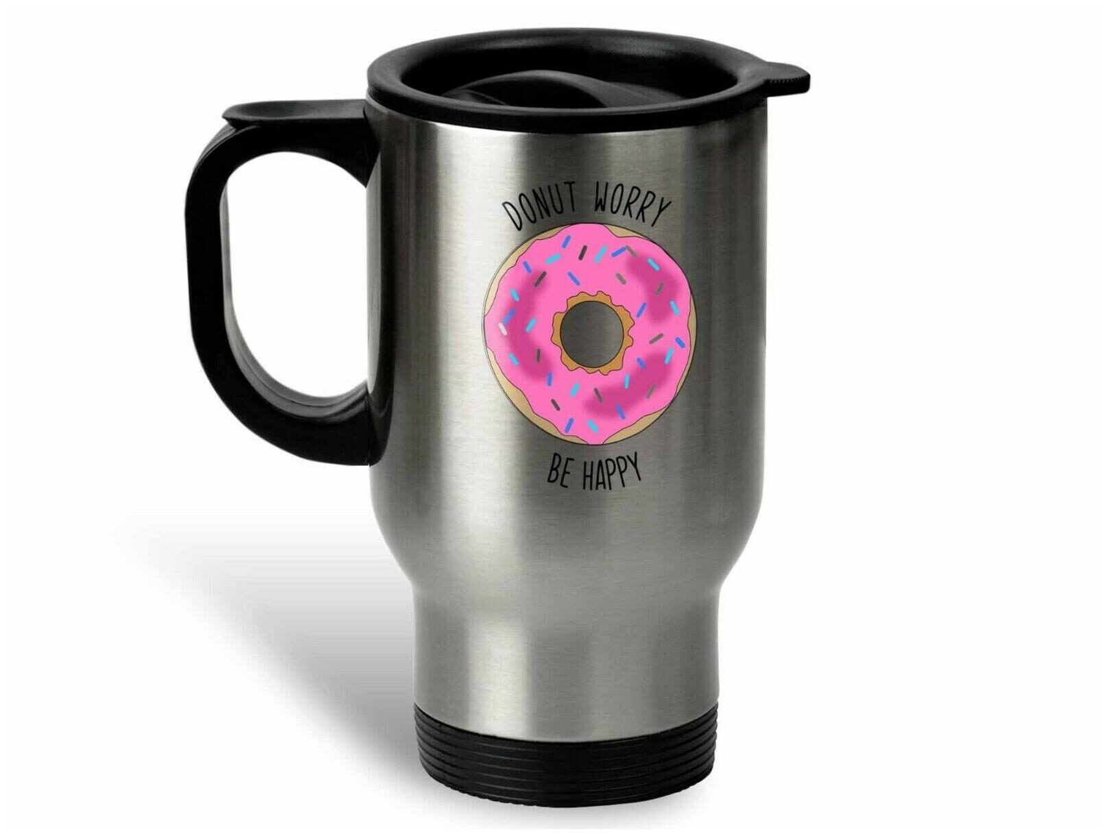

Donut Worry Be Happy Funny Coffee Mug or Cup Doughnut Coffee Mug or Cup Gift