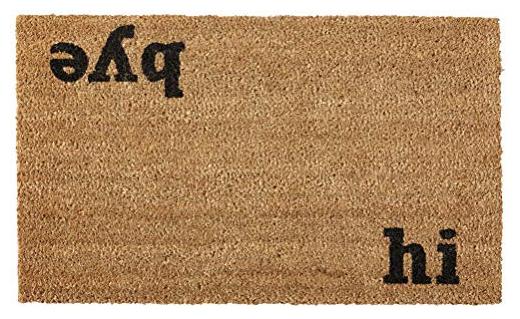 

Door Mat Vinyl Backing Hi Bye Durable Coir Great Gift 17x29x0 60 Natural Black