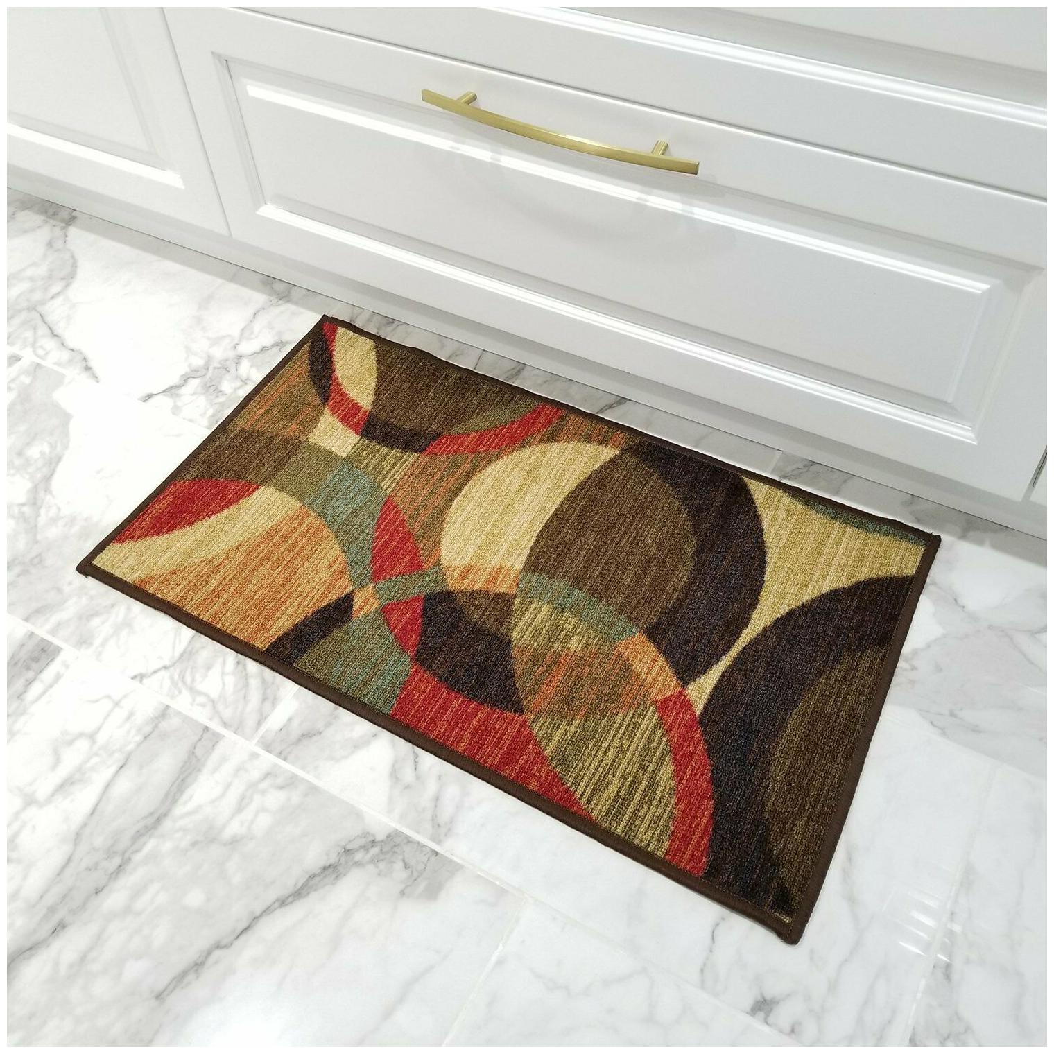 

Doormat 18X30 Colored Circles Kitchen Rugs Mats Rubber Backed Non Skid Rug Liv