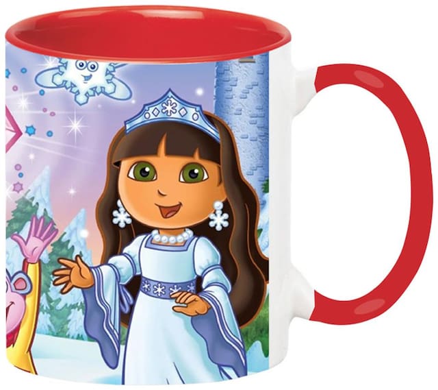 Dora The Eexplorer Cartoon Red Coffee Mug for Friends/Birthday Gifts for Kids/Return Gifts by Ashvah-Mug-2261-Red