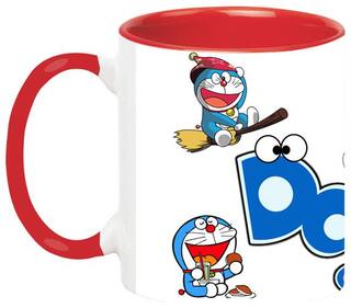 Doraemon Cartoon Coffee Black Mug by Ashvah-Mug-1711-Red