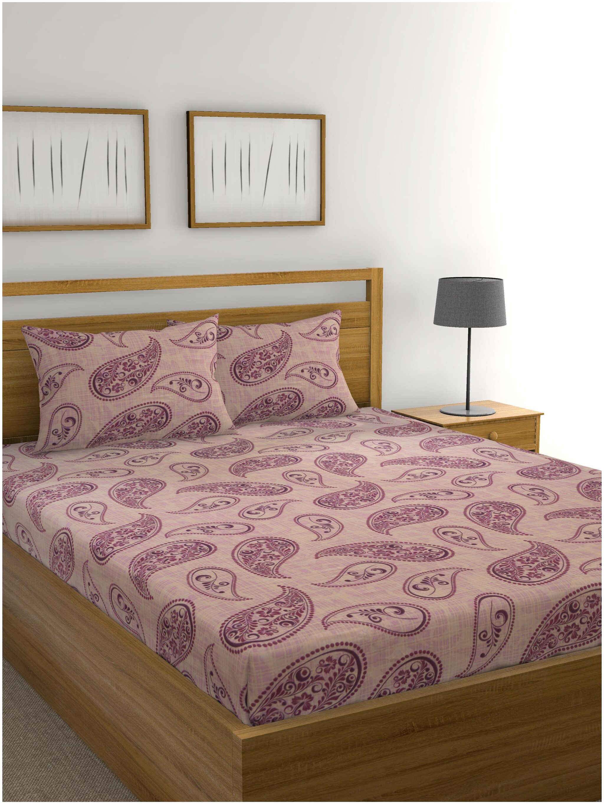 

Raymond Home Cotton Abstract Double Size Bedsheet 104 TC ( 1 Bedsheet With 2 Pillow Covers Multi )