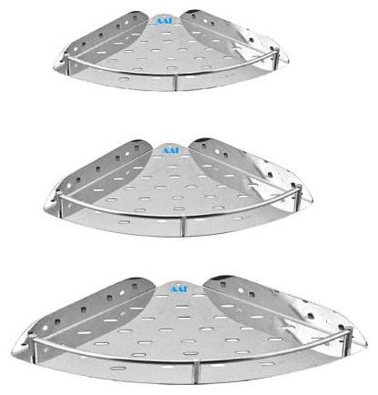 

Dr Homz N Kitch Stainless Steel Chrome Finished Rust Free Strong Cornershelf (11 Inch Approx) Set Of 3